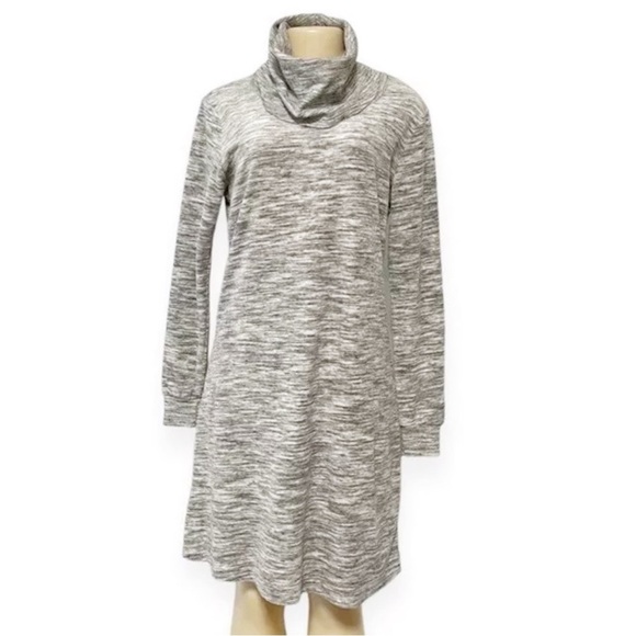 The Limited Velour Ribbed Knit‎ Turtleneck Shirt Dress Grey Long Sleeve - Picture 1 of 7